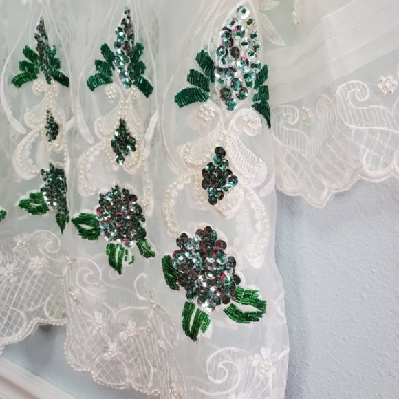 *Vintage Handmade Sequins Sheer Blouse - Picture 6 of 8